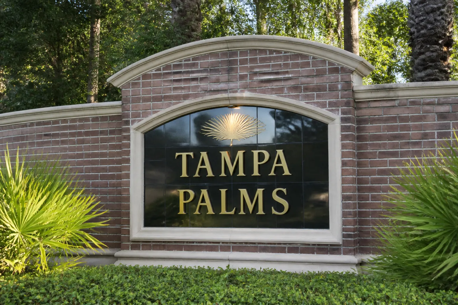 Brick entrance in Tampa Palms, Florida