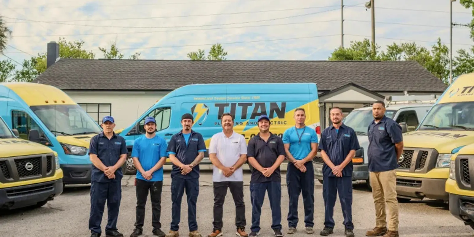 Titan electrician crew and service vans in Tampa