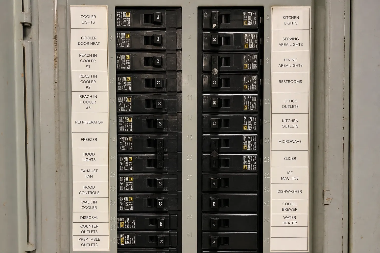 Commercial electrical panel in a Tampa building