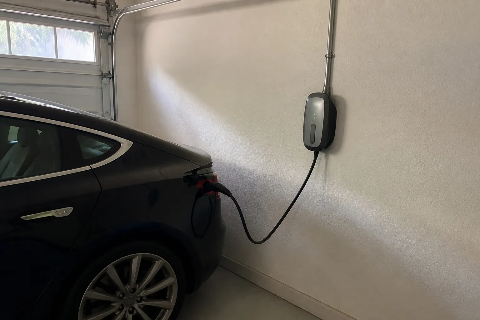 Level 2 EV charger in a Tampa garage