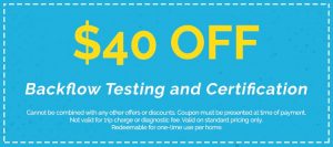 Discounts on Backflow Testing and Certification